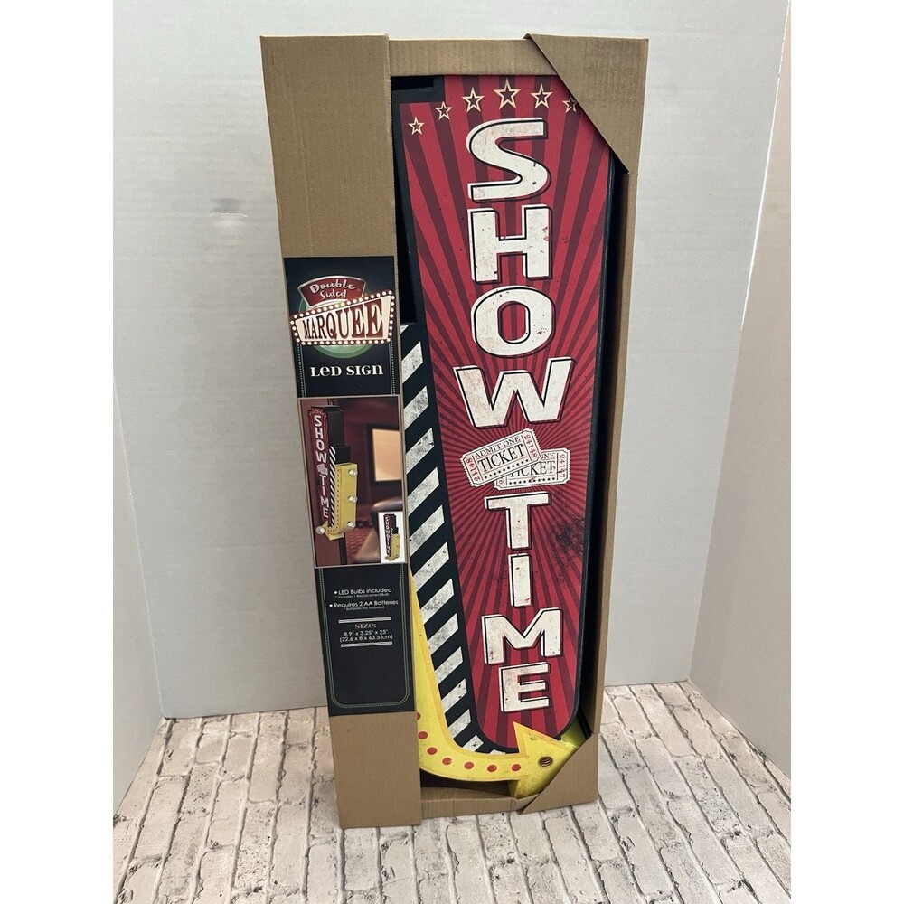Show Time Light Sign Cinema Theater |Home Theatre Wall Decor | 3 Light Bulbs New
